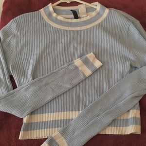 Blue and White Sweater
